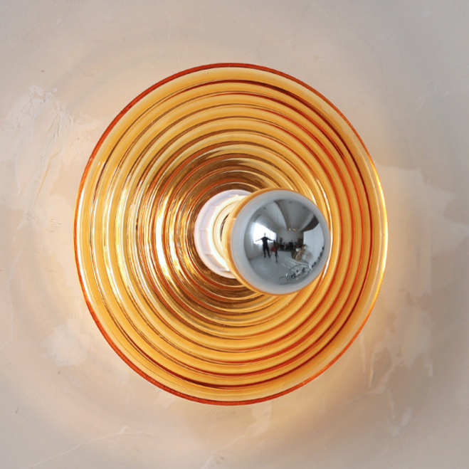 Rigged Colored Glass Disk Wall Lamp-Letifly Lights and Decor