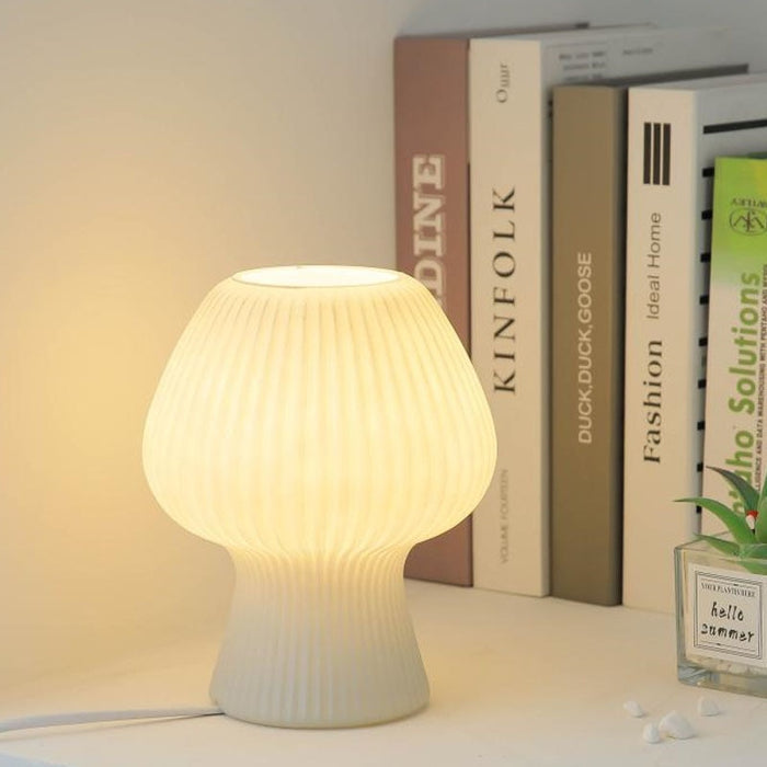 Tulip Mushroom Bedroom Glass Table Lamp with 3 Color Modes