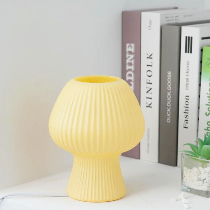 Tulip Mushroom Bedroom Glass Table Lamp with 3 Color Modes