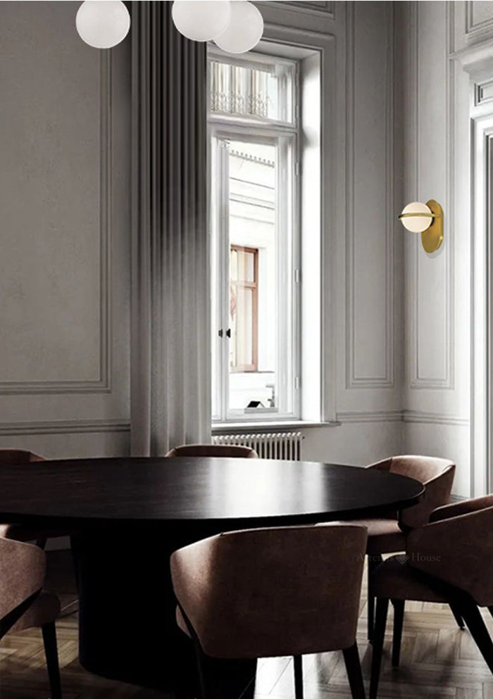 Round Ball Brass Finish Modern Wall Mounted Light Fixture