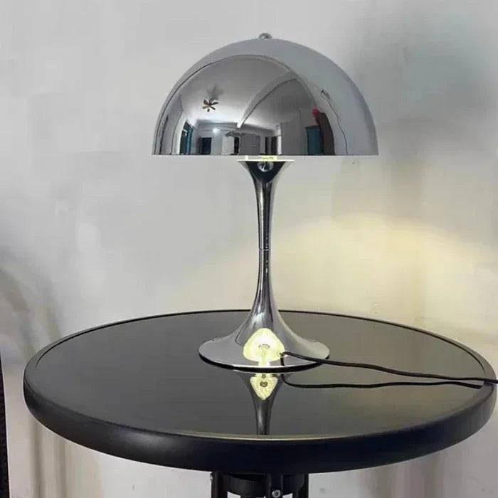Table lamp dome silhouette glossy finish mid century style mushroom table lamp
