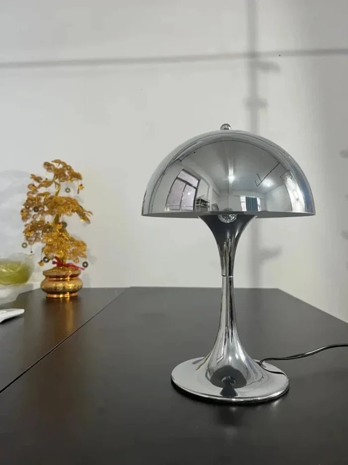 Table lamp dome silhouette glossy finish mid century style mushroom table lamp