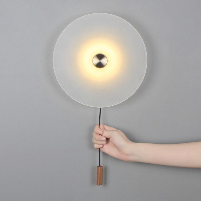 Round Glass Stone Wall Light