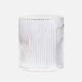 Glass Cup Transparent with Gold Inlay for Bathroom and Dining Accessories