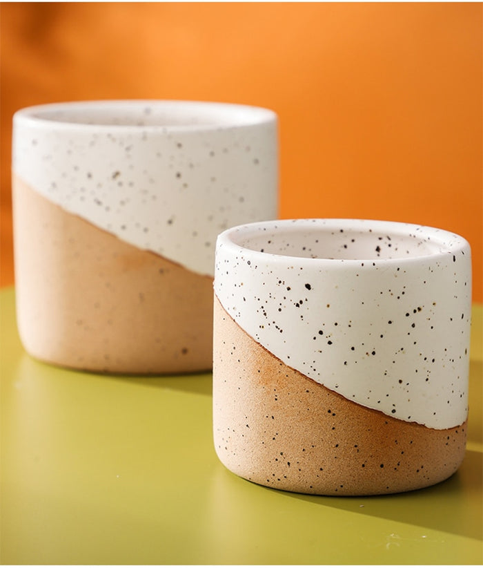 Home Decoration Creative Linen Glaze Ceramic Flowerpot