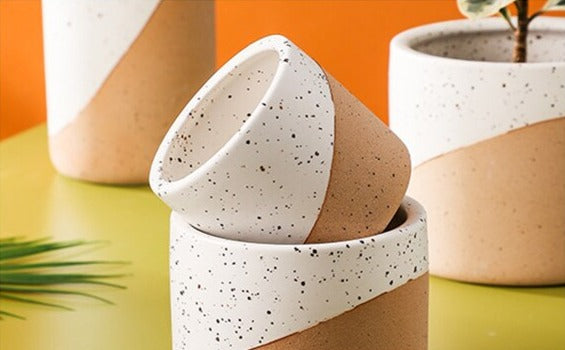 Home Decoration Creative Linen Glaze Ceramic Flowerpot