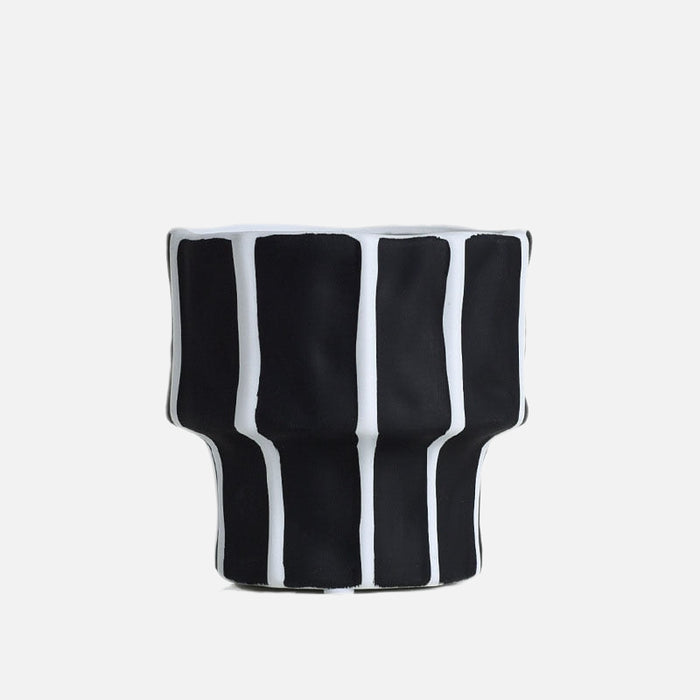 Black and White Geometric Ceramic Vase