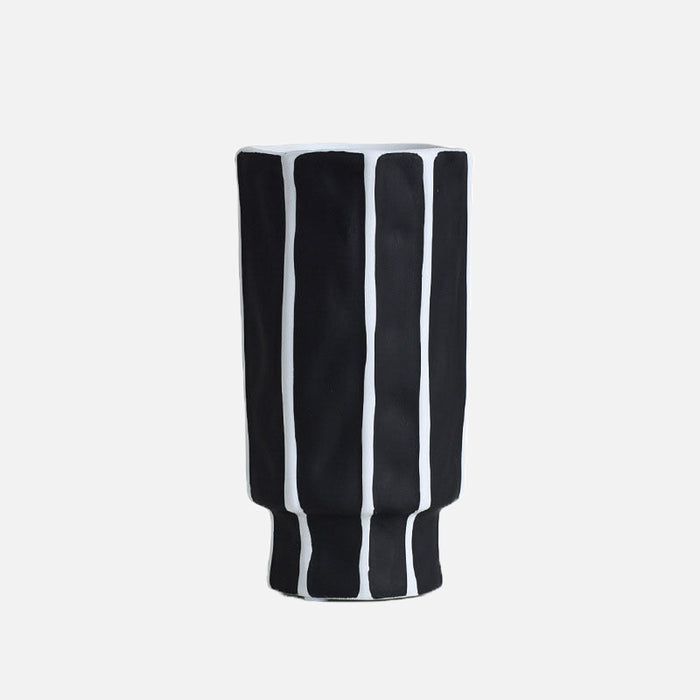 Black and White Geometric Ceramic Vase