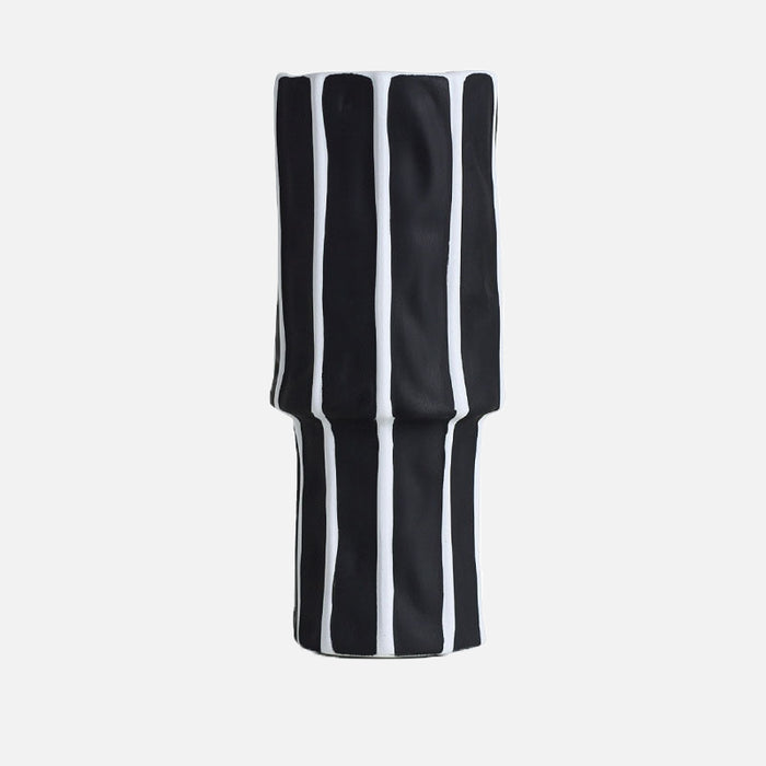 Black and White Geometric Ceramic Vase