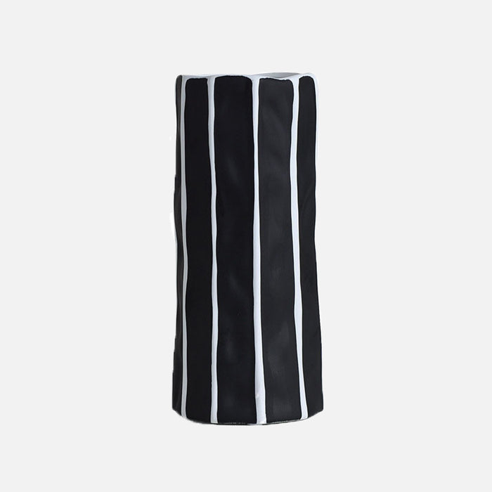 Black and White Geometric Ceramic Vase