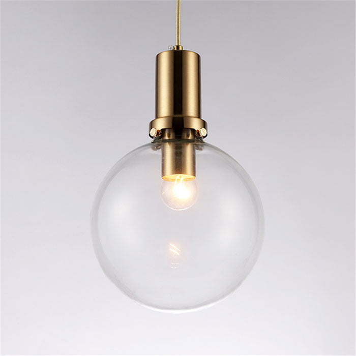 Satchi Clear Globe & Brass LED Bulb Pendant Light-Letifly Lights and Decor