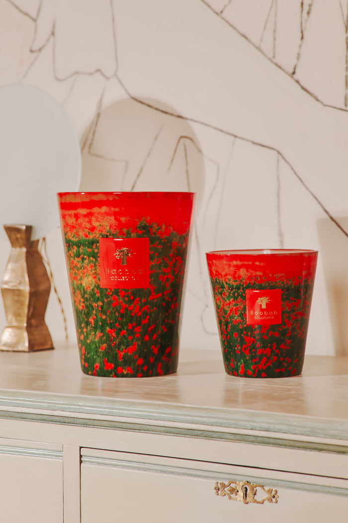 SCENTED CANDLE ARTY FLOWERS POPPIES