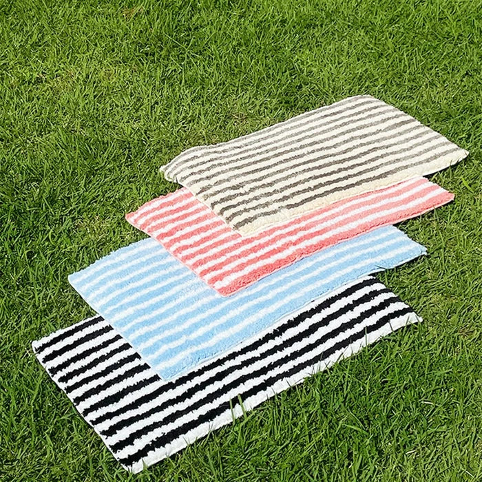 Tufting Stripe Bathrooom Mat Bedroom Rug Soft Fluffy Geometric Bathmat Bedside Carpet Floor Anti Slip Pad Home Decor 40x70cm-Letifly Lights and Decor