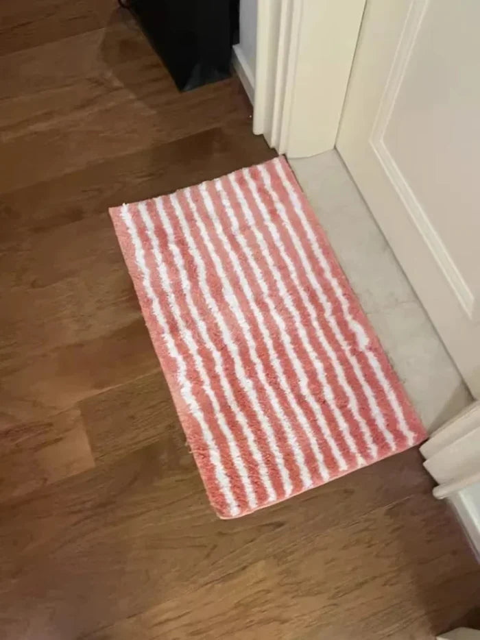 Tufting Stripe Bathrooom Mat Bedroom Rug Soft Fluffy Geometric Bathmat Bedside Carpet Floor Anti Slip Pad Home Decor 40x70cm-Letifly Lights and Decor