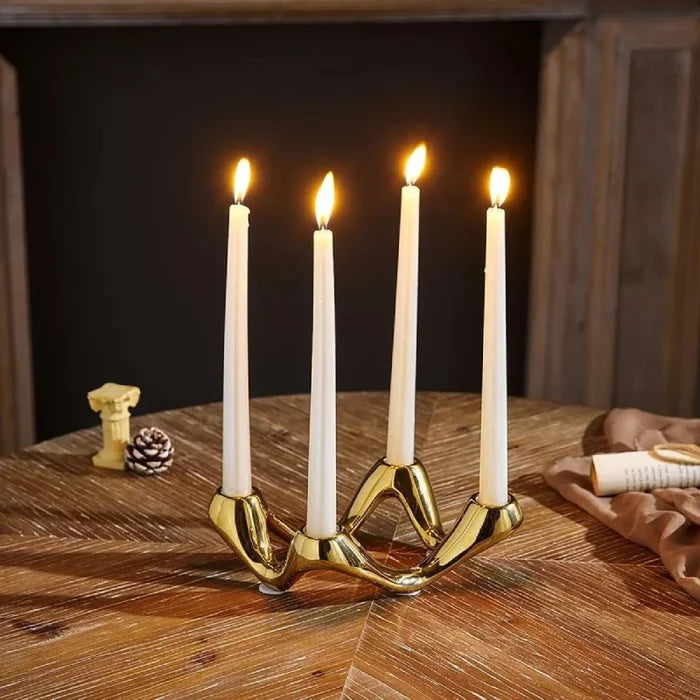 Serpentine Ceramic Candelabra-Letifly Lights and Decor