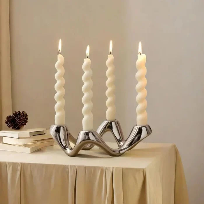 Serpentine Ceramic Candelabra-Letifly Lights and Decor