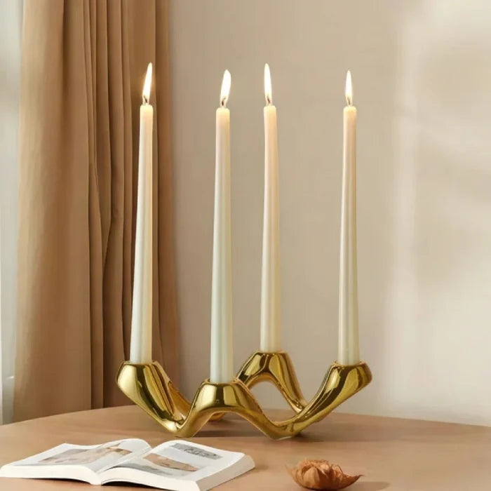 Serpentine Ceramic Candelabra-Letifly Lights and Decor