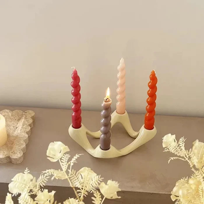 Serpentine Ceramic Candelabra-Letifly Lights and Decor