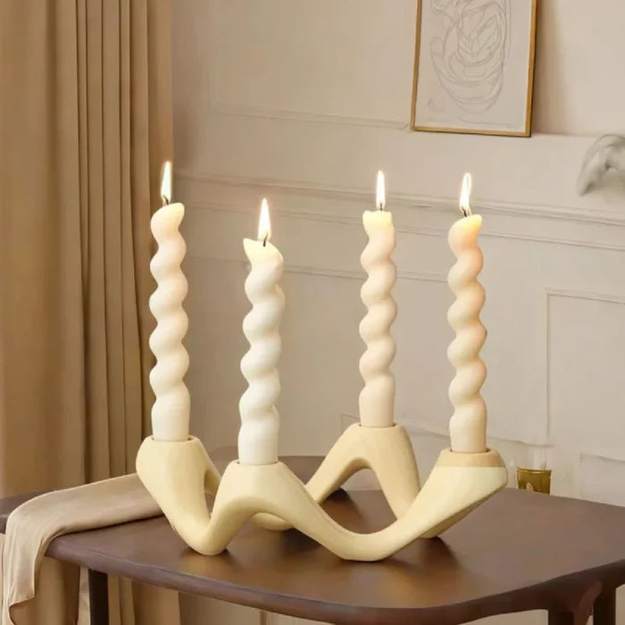 Serpentine Ceramic Candelabra-Letifly Lights and Decor