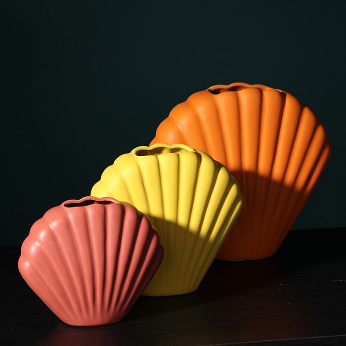 seashell shape ceramic porcelain vase