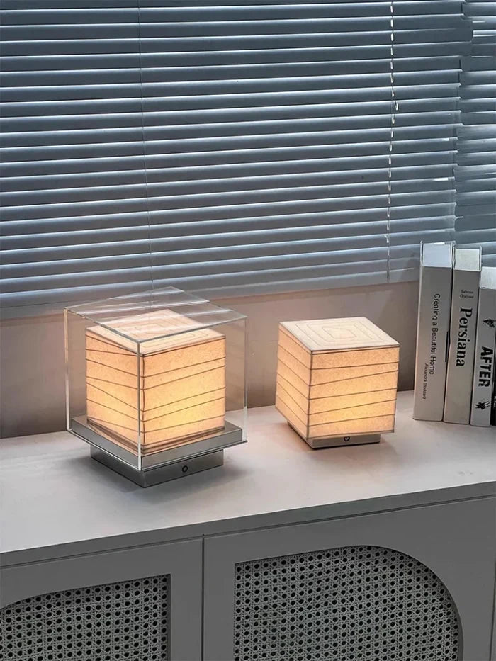 Nordic Minimalist Wabi Sabi Rice Paper Table Lamp Living Room Bedroom Home Decor Indoor Lighting Study Bedside Reading Light-Letifly Lights and Decor