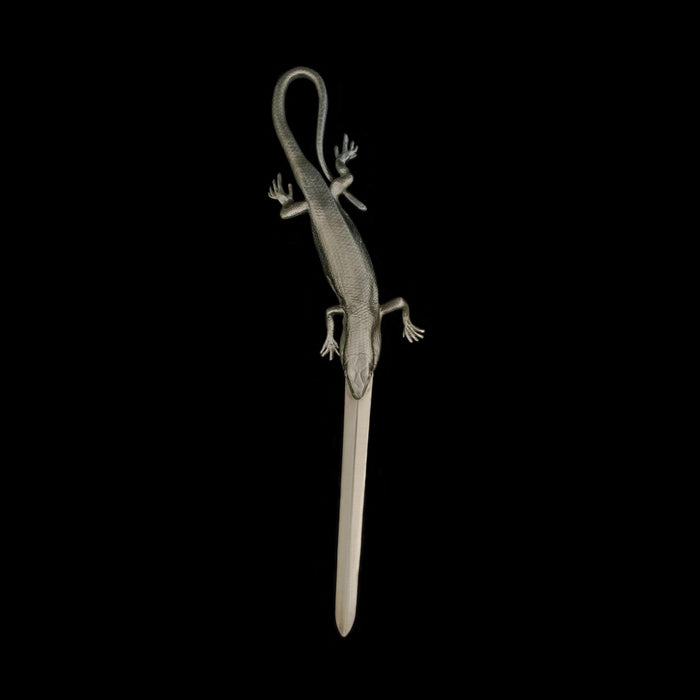 Image of the Michael Michaud Skink Letter Opener on a black background
