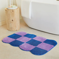 Anti- slip Checkered Carpet Fluffy Grids Design Rug