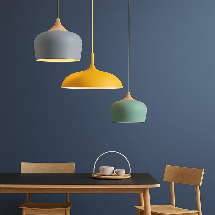 Soft Pastel Palette Pendant Lights in Metal & Wood - Final Sale-Letifly Lights and Decor
