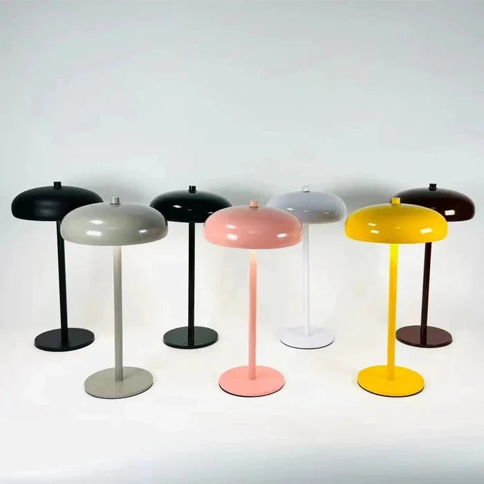 Rechargeable LED table lamp with touch dimmer portable bedside night light dome design