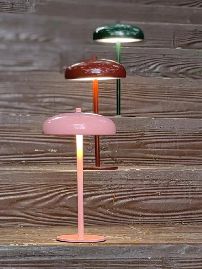 Rechargeable LED table lamp with touch dimmer portable bedside night light dome design