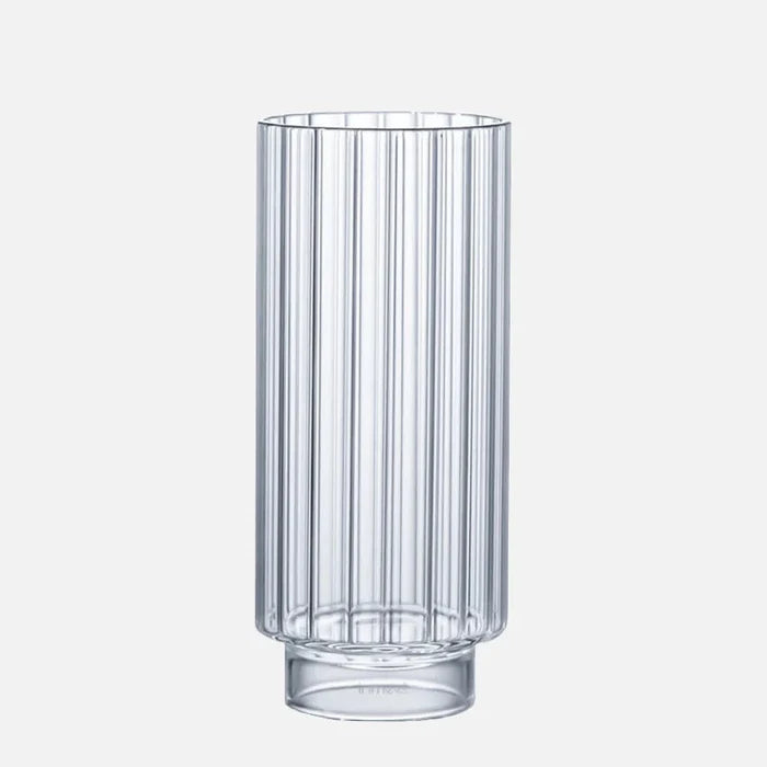 ribbed tall glass borosilicate clear drinkware for cocktails juice water