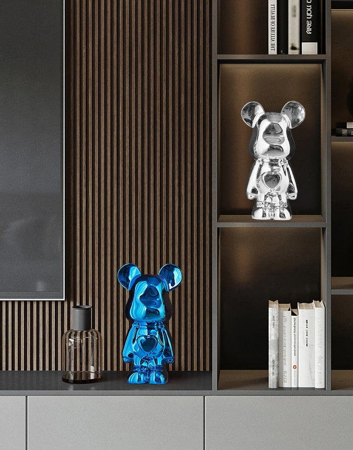 Decorative Accents Metallic Figurine Scupture Space Bear