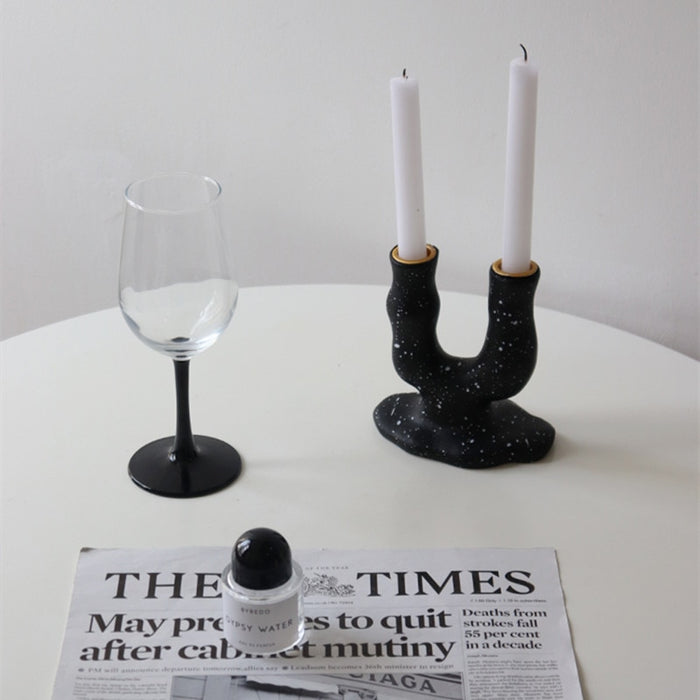 Black and White Resin Vintage Candle Holder Spot Ceramic