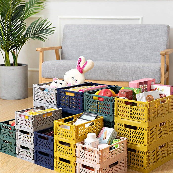 rectangle Collapsible plastic bins colorful storage boxes