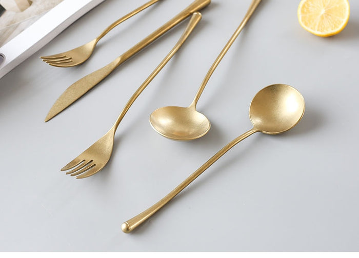 Gold Stainless Steel Dinnerware Set