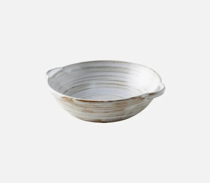 Kinglang NEW Ceramic Japanese Handmade Plate Retro Food Dinner Dish Plate with Handle-Letifly Lights and Decor