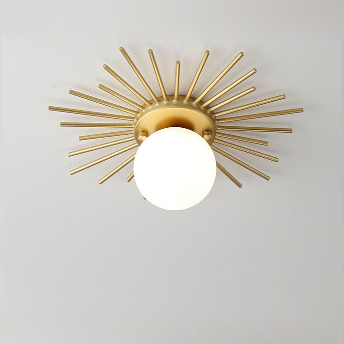 Sun Rays Glass & Gold Ceiling Lamp-Letifly Lights and Decor