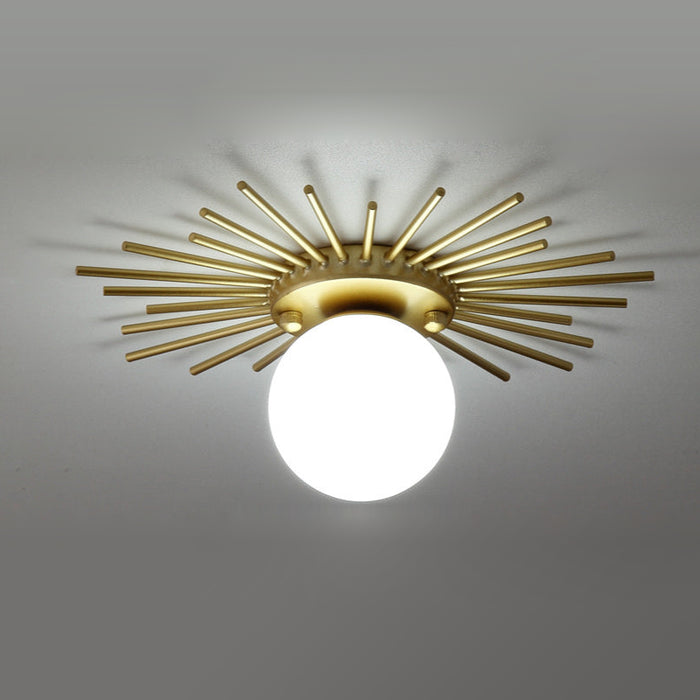 Sun Rays Glass & Gold Ceiling Lamp-Letifly Lights and Decor