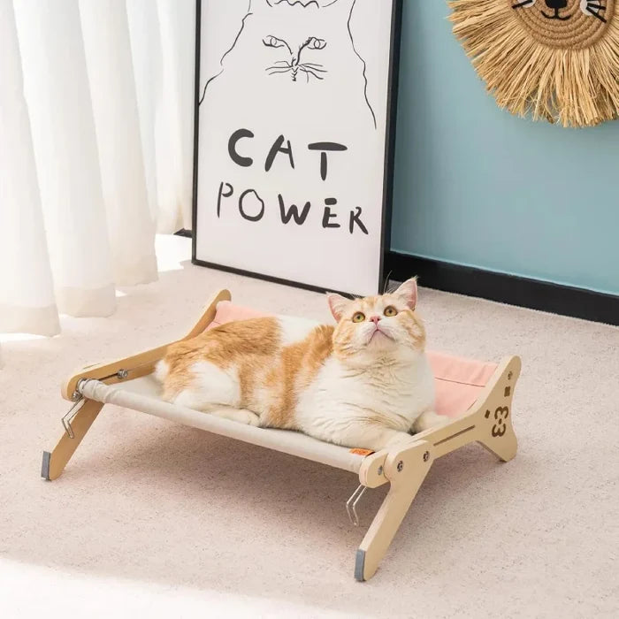 Cat window perch soft plush mount no-drill wood frame