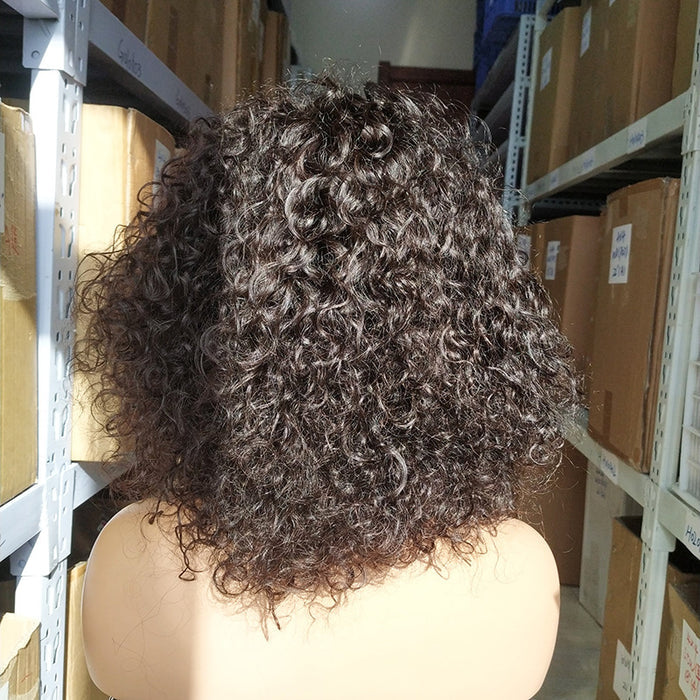 T Part Lace Bob Wig Human Hair Water Curly