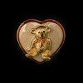 Image of the Michael Michaud Teddy Bear Heart Box - Enameled on a black background