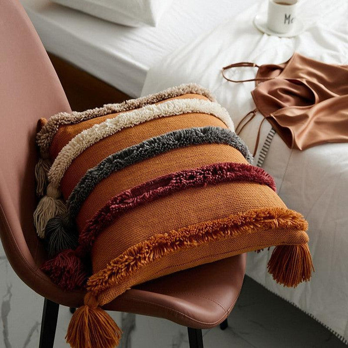 Tufted Tassels Cushion Cover Pillow Case