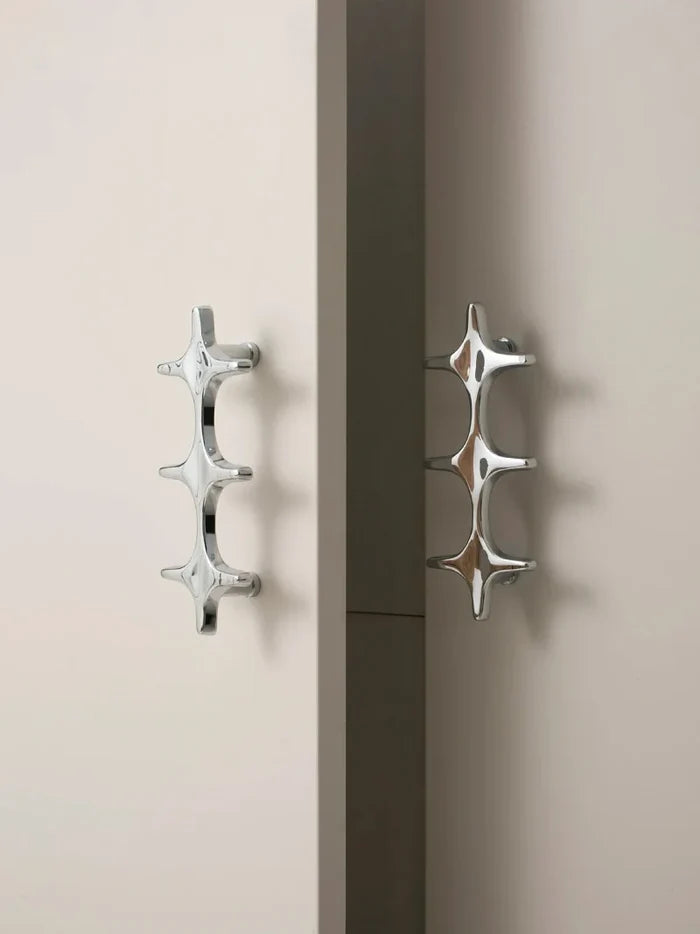 Letifly Lights & Decor - Crossbeam Brass Knobs - Sculptural Brass Cabinet Knobs Cross Shape Antique Gold Black Polished Chrome Hardware