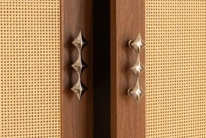 Letifly Lights & Decor - Nova Cabinet Pull - Solid Brass Cabinet Handle Polished Titanium Silver Star Pull Hardware