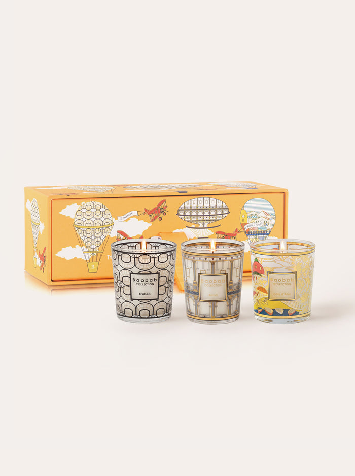 TRIO TRAVEL CANDLES BRUSSELS-ROMA-SAINT TROPEZ