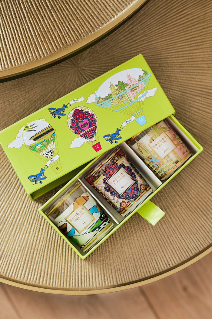 TRIO TRAVEL CANDLES RIO-MEXICO-MIAMI - BAOBAB COLLECTION