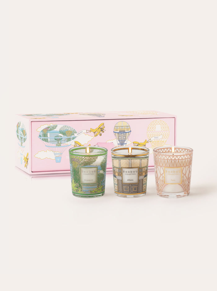 TRIO TRAVEL CANDLES SINGAPORE-ATHENS-PARIS