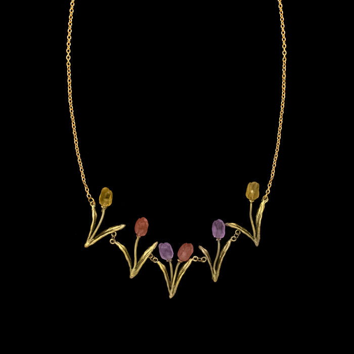 Image of the Michael Michaud Tulip Necklace on a black background
