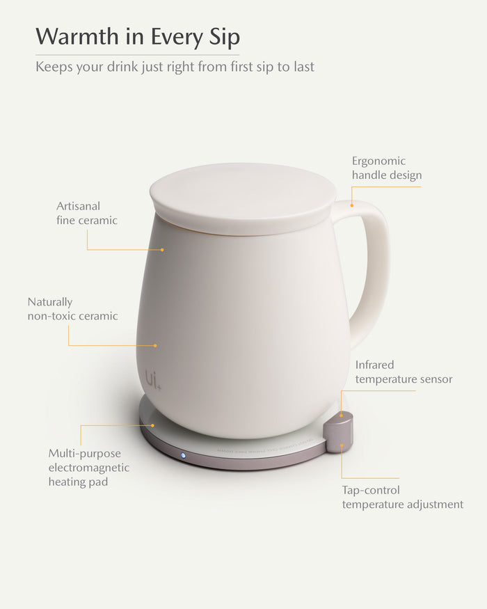 Ui+ Self-heating Mug Set - Jasmine White-Letifly Lights and Decor