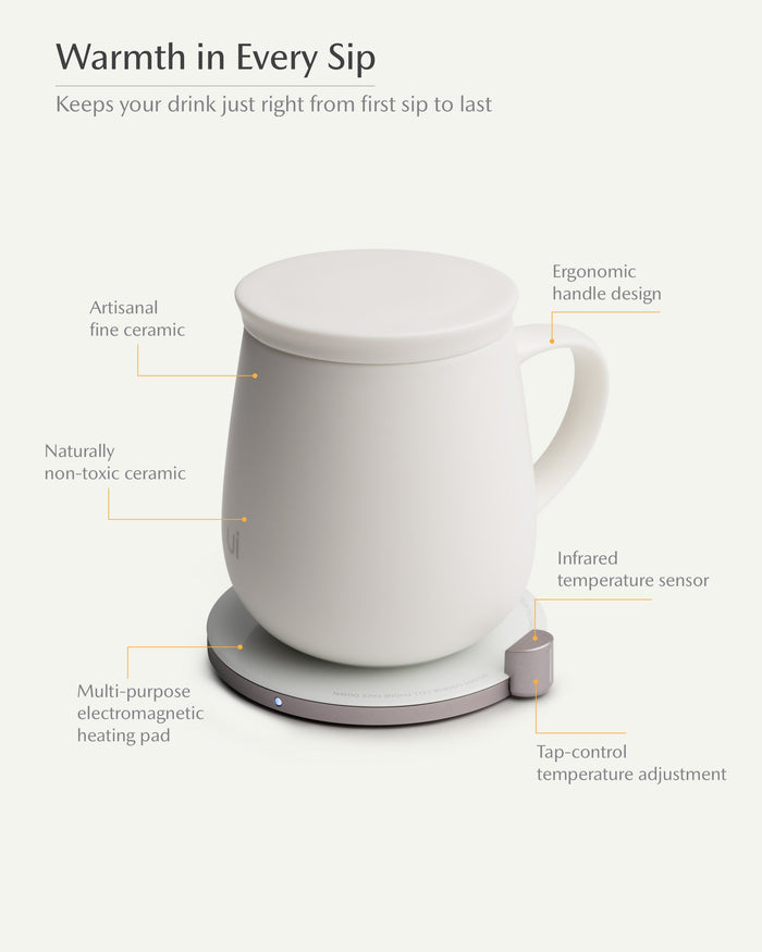 Ui Self-heating Mug Set - Jasmine White-Letifly Lights and Decor